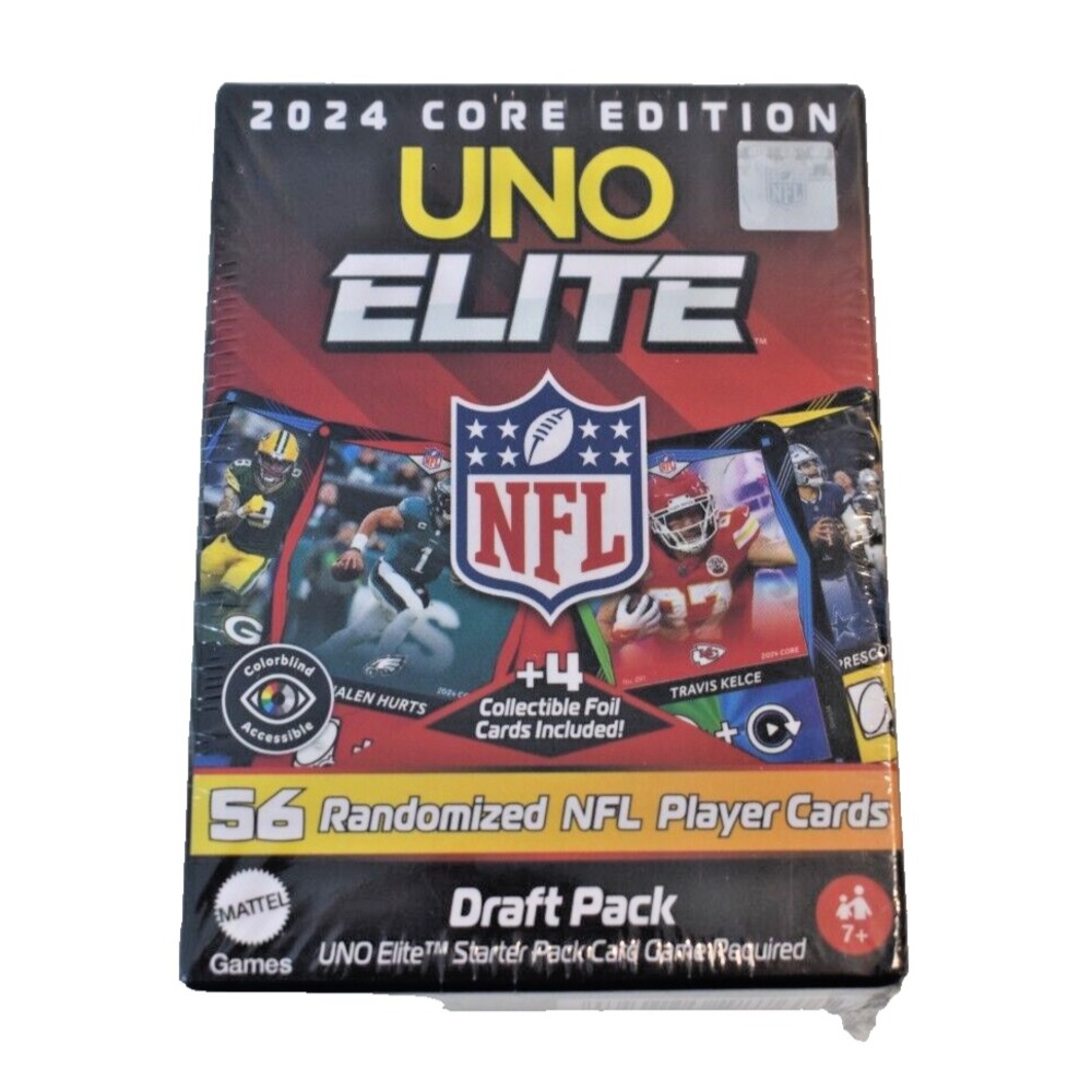 2024 Uno Elite Core Edition NFL Draft Pack + 4 Card Collectible Foil Card Pack